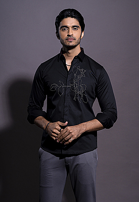 Midnight Rose Embroidered Shirt