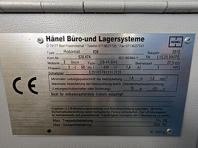 HÄNEL Rotomat 936, storage carousel