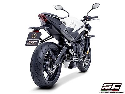 SC Project 3-1 Stainless Steel Full Exhaust System, With S1 Stainless Steel Exhaust for Triumph Street Triple 765 2023 Onwards