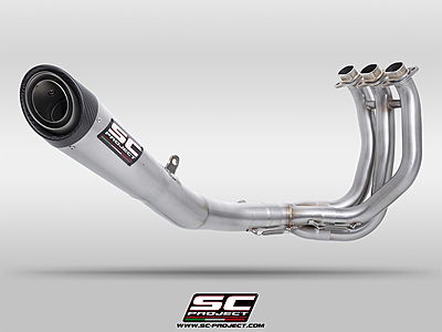 SC Project 3-1 Stainless Steel Full Exhaust System, With S1 Stainless Steel Exhaust for Triumph Street Triple 765 2023 Onwards