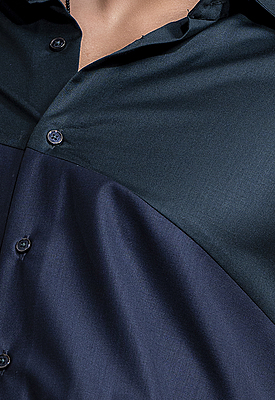 Emerald & Navy Split Design Shirt