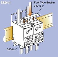 DBD 35 - Polyamide Distribution block for 1 incoming (35 sq.mm/125 Amps) and 7 outgoing (1 o/g of 16 sq.mm. and 6 o/g of 10 sq.mm.) application.