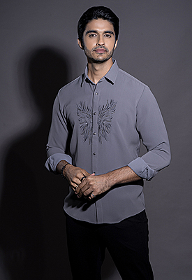 Slate Embroidered Luxury Shirt