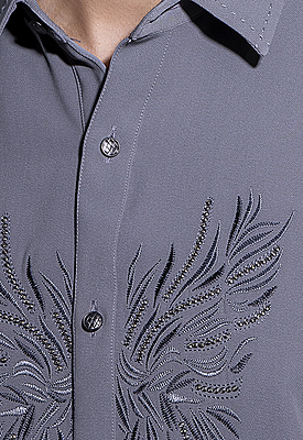 Slate Embroidered Luxury Shirt