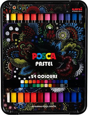 UNI POSCA PASTEL PENCIL CLR  - 24