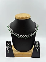 AD Necklace Set with Emerald stones