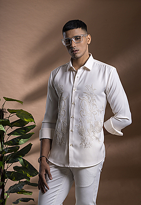 Ivory Regal Embroidered Shirt