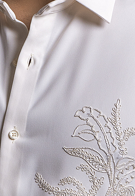 Ivory Regal Embroidered Shirt