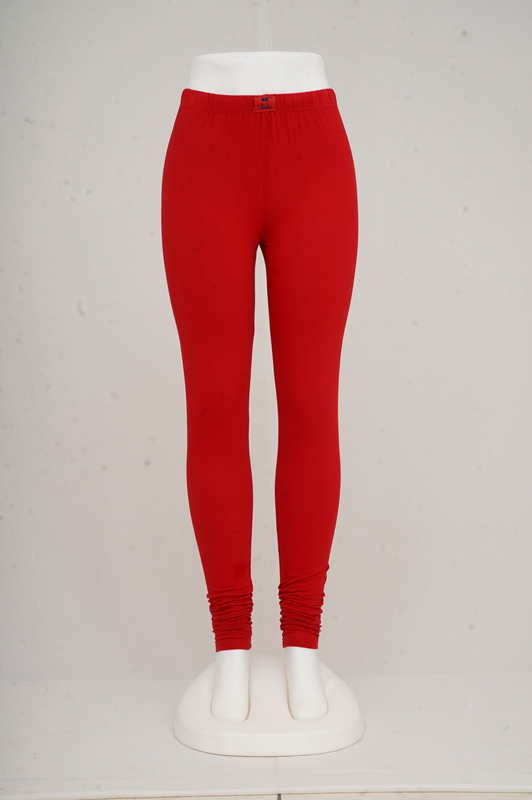Women Dark Red Churidar Leggings