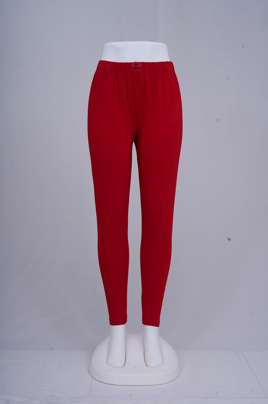 Women Dark Red Ankle Leggings