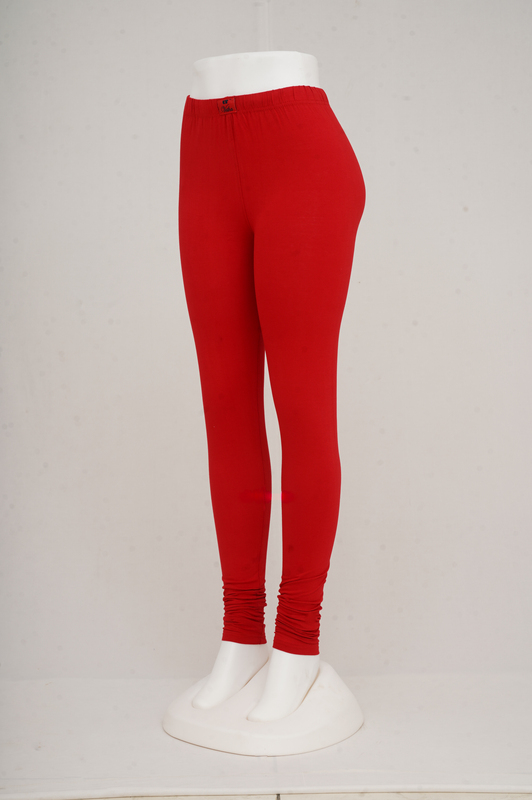 Women Dark Red Churidhar Leggings