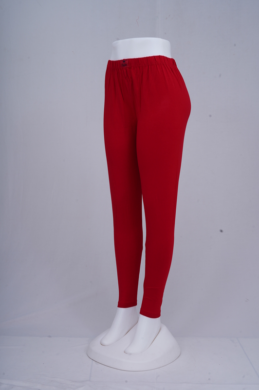 Women Dark Red Ankle Leggings