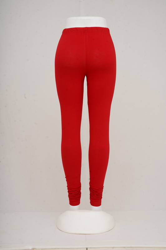 Women Dark Red Churidhar Leggings
