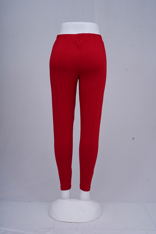 Women Dark Red Ankle Leggings