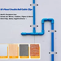 25mm Double Nail Pipe Cable Clips (Pack of 50) (White)