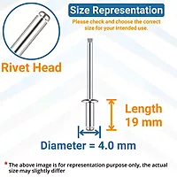 Aluminium Blind Rivet - Metal POP Rivets for Riveting Gun/Riveter machine - 1 Pieces. size (4.0 x 20)