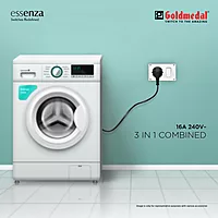 16A Switch Socket with Junction Box | Modular 5 in 1 Combined Plate with Switch & Indicator | Heavy-Duty Power Socket