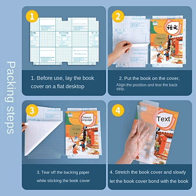 MERSA Transparent Self-Adhesive Book Cover Film - 30 Pcs (3 Sizes) MERSA Transparent Self-Adhesive Book Cover Film - 30 Pcs (3 Sizes)