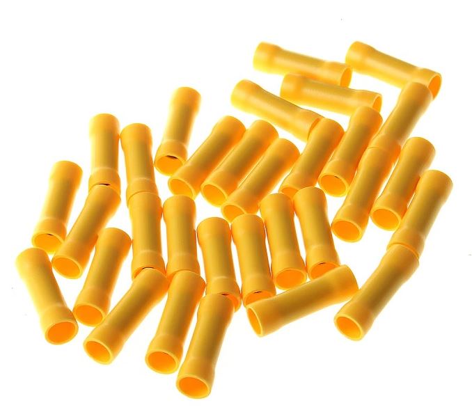 Insulated Straight Butt Connector Electrical Wire Crimp Terminals (Pack of 10) Yellow BV-5 (4-6sqmm)