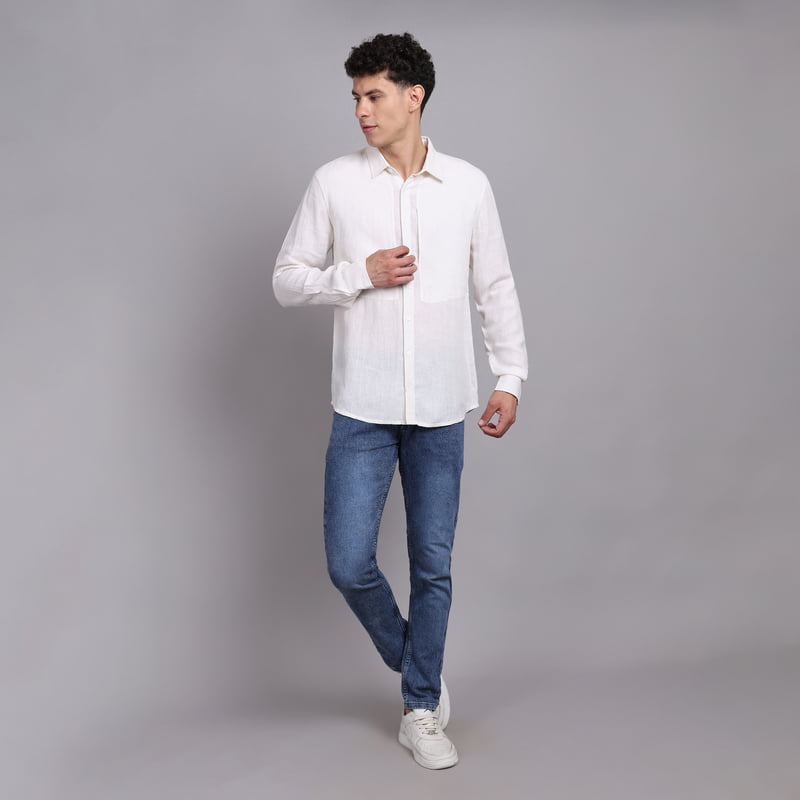 Salus Regular Collared Linen Shirt