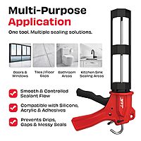 Ultra Heavy Duty Caulking Silicone Gun | Industrial Grade ABS Frame | With Built-in Nozzle Cutter and Puncture Tool