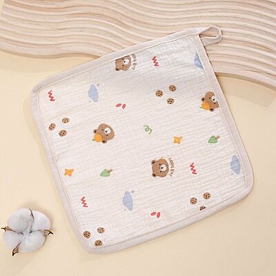 Muslin Crepe Wash cloth / Face towel - Colour Printed - Pack of 5 (Assorted) Muslin Crepe Wash cloth / Face towel - Colour Printed - Pack of 5 (Assorted)