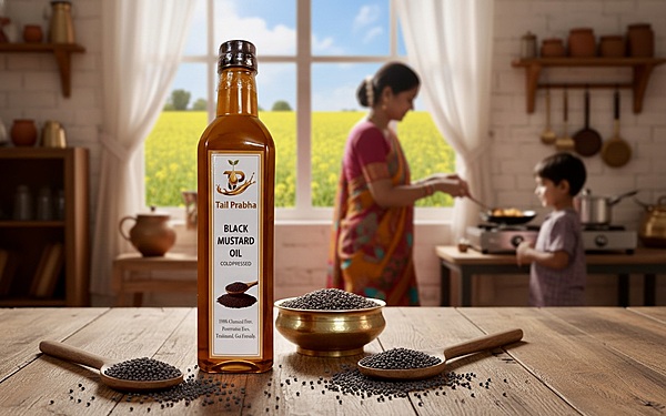 Mustard Oil (Black) (Cold & Wood Pressed)