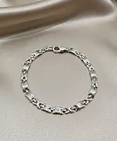 925 Silver Geo Link Gents Bracelet
