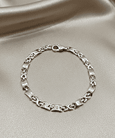 925 Silver Geo Link Gents Bracelet