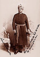 Swami Vivekananda at the World Parliament of Religions, Chicago 1893. Photo with signature