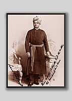 Swami Vivekananda at the World Parliament of Religions, Chicago 1893. Photo with signature