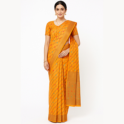 Organza Silk Saree - Gold