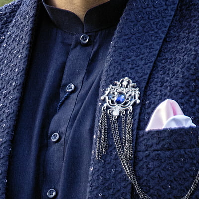 Marvel Dark Blue IndoWestern Marvel Dark Blue IndoWestern