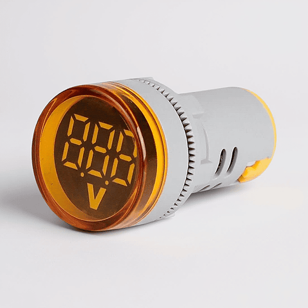 Yellow AC 60-500V LED Voltage Meter Indicator Signal - 22.5mm