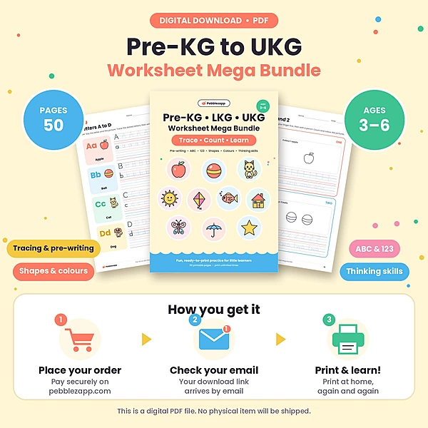 Pre-KG to UKG Worksheet Mega Bundle PDF