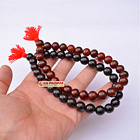 Ebony Wood & Red Sandalwood Punjabi Simrana β Spiritual Bracelet Set (1 Black & 1 Red)