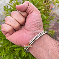 8mm Stainless Steel Edge Dual Brass Ring Punjabi Kada