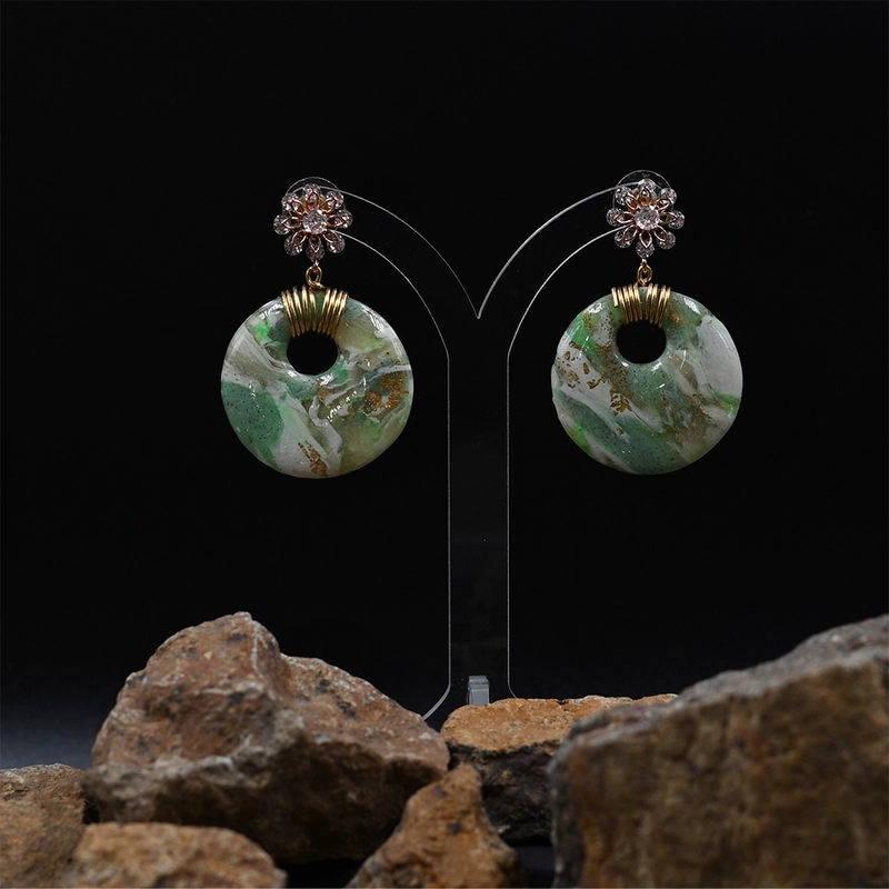 Ethereal Jade Marble earrings