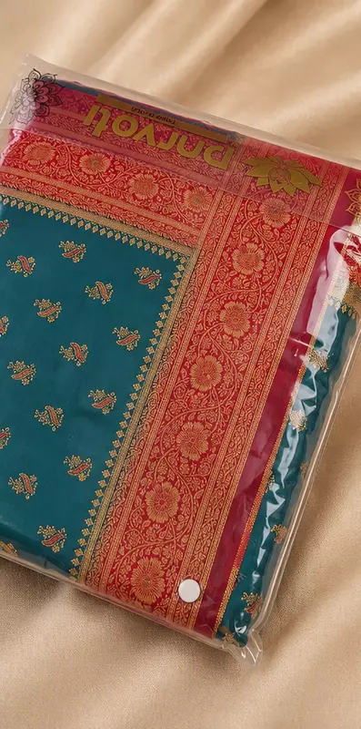 27539-KRISHNA MEENA SATIN CONTRAST