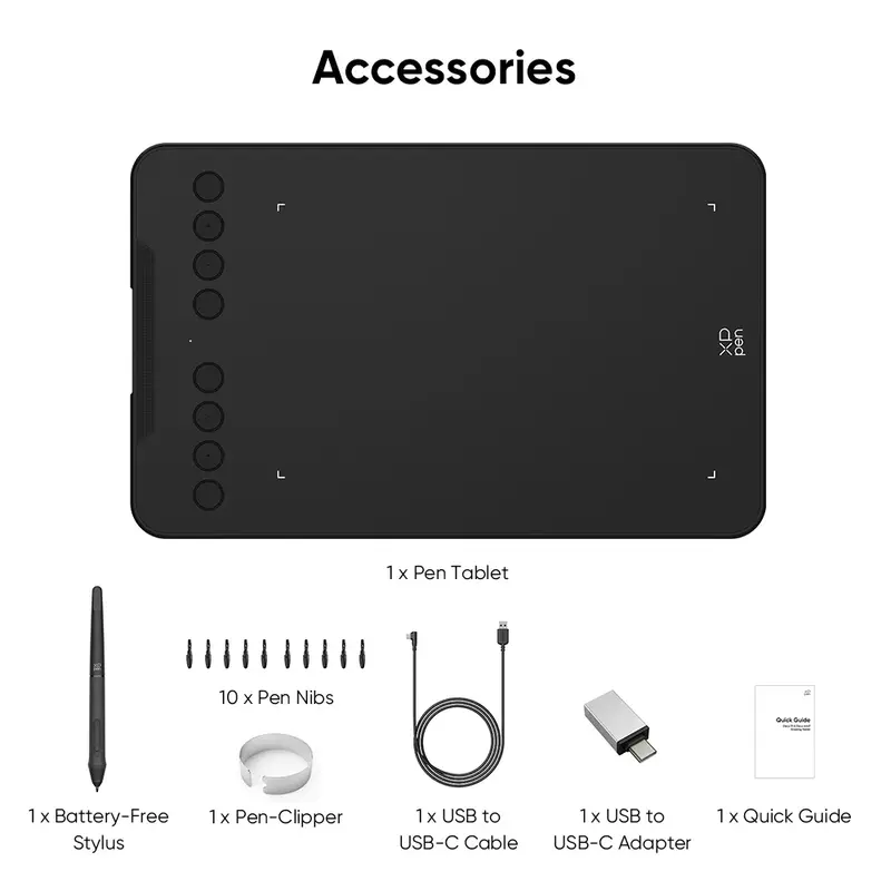 XP-Pen Deco01 V3 Digital Drawing Pen Tablet (10 x 6.2) inches, & collar microphone