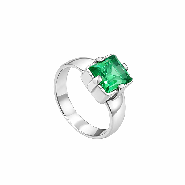 Sterling Silver Green Stone Ring