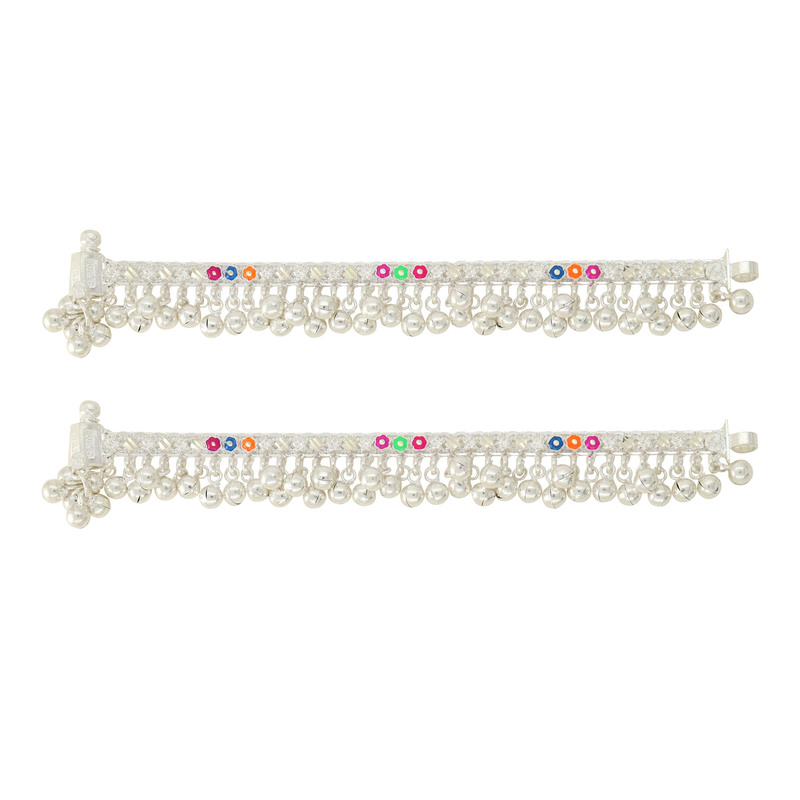 Sterling Silver Baby Anklets 6 Inch Traditional Payal
