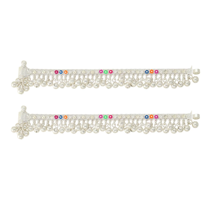 Sterling Silver Baby Anklets 6 Inch Traditional Payal