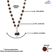 Silver Tied Rudraksha Mala