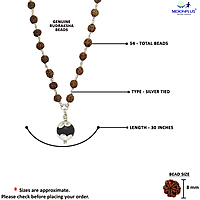 Silver Tied Rudraksha Mala