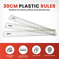 Shatter Resistant 30cm Plastic Ruler by Janrax