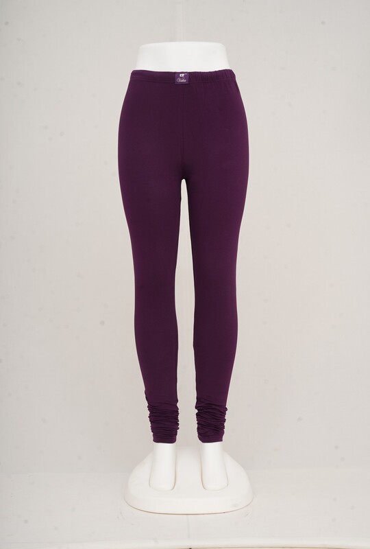 Women Dark Purple Churidhar Leggings