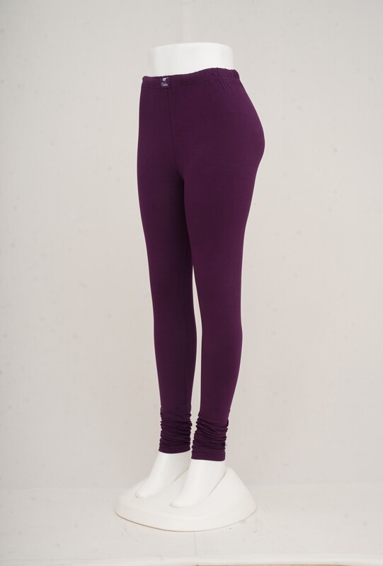 Women Dark Purple Churidhar Leggings