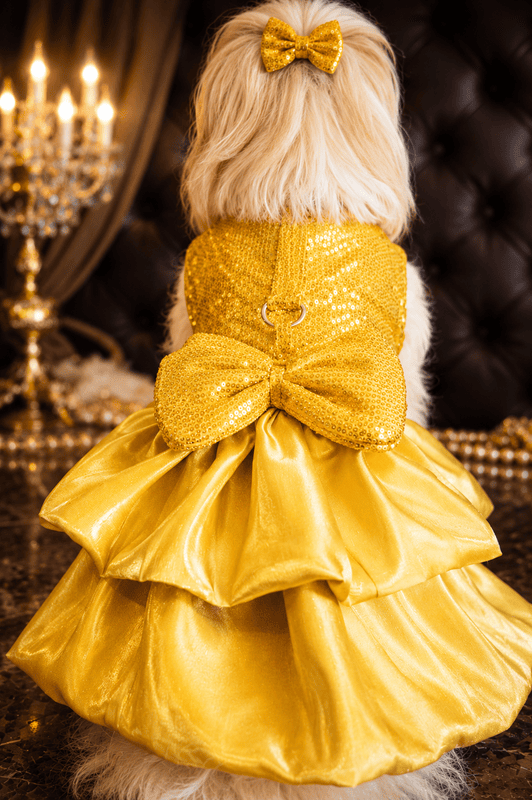 Yellow Sequin Party Dress