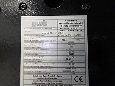 GWK weco 48.1 wzttx + twd 18, industrial cooling and heating unit